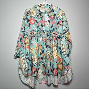 &A Walk Through the Garden Floral Button Down Top